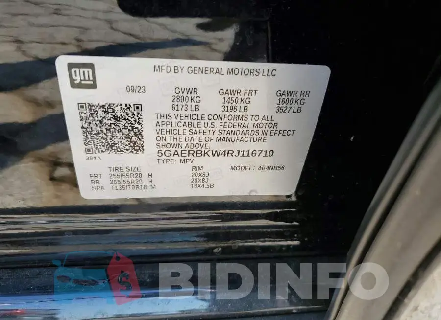 5GAERBKW4RJ116710 Photo# 13