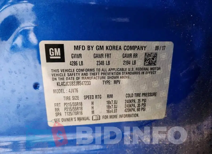 KL4CJCSB2JB547233 Photo# 13