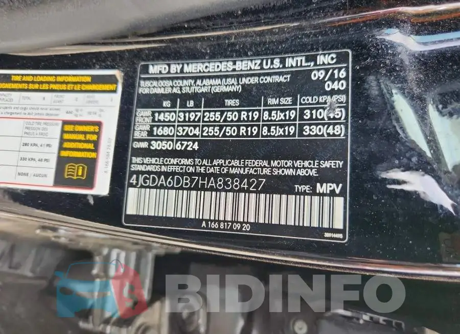 4JGDA6DB7HA838427 Photo# 13