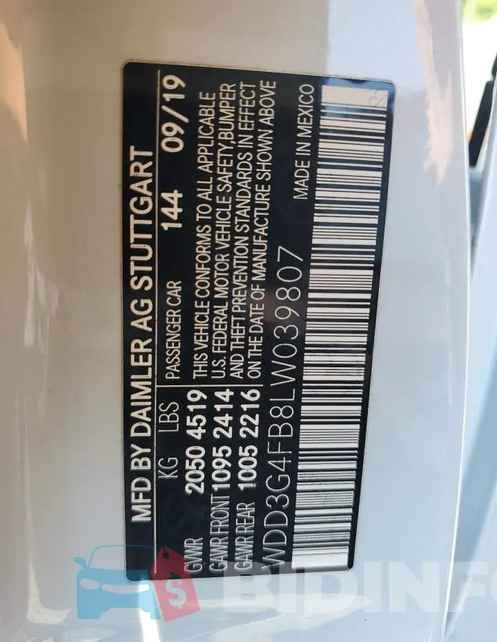 WDD3G4FB8LW039807 Photo# 12