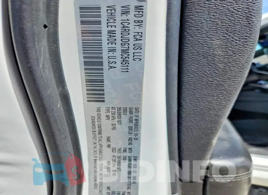 1C4RDJDG7MC545111 Photo# 13