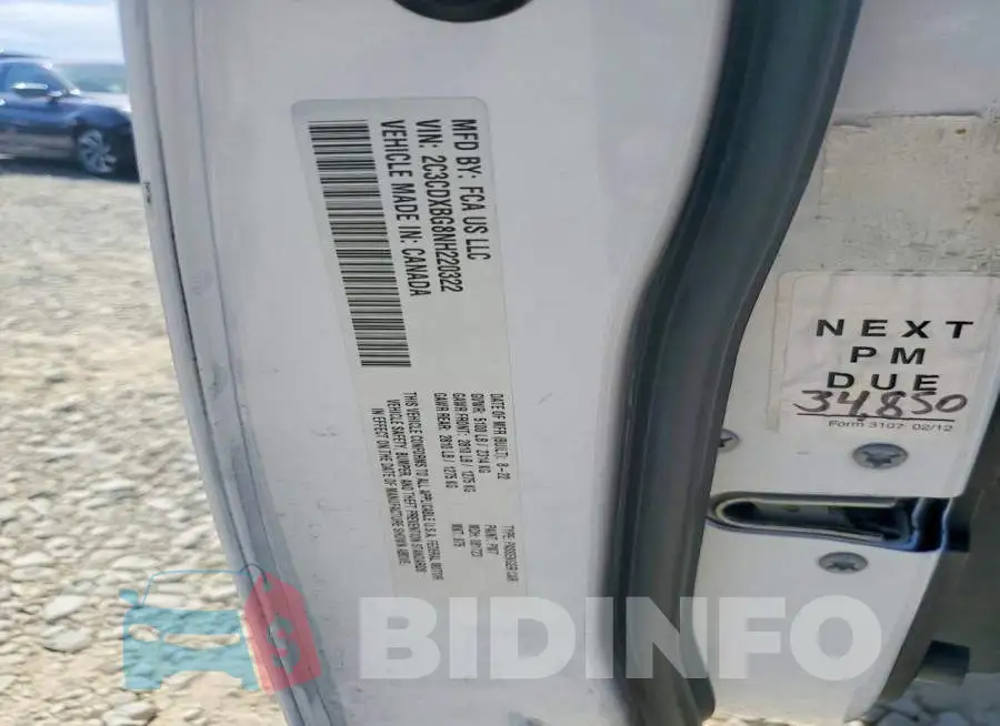 2C3CDXBG8NH220322 Photo# 12