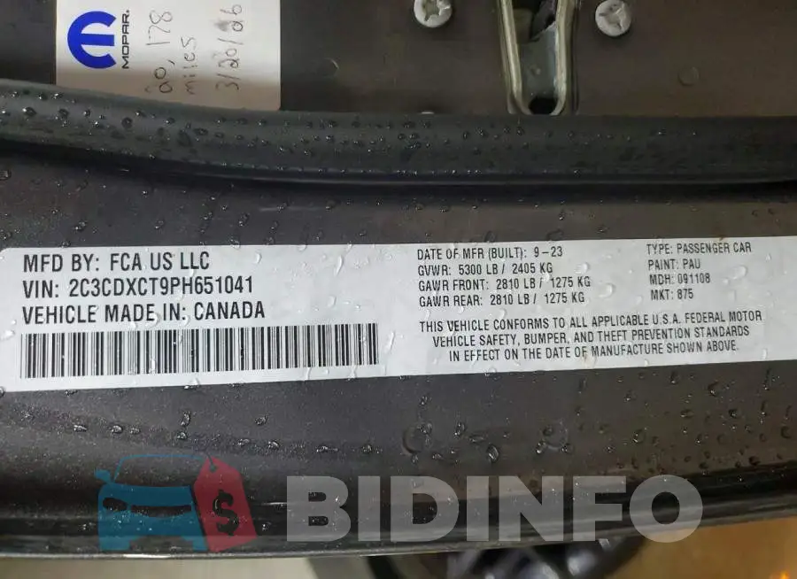 2C3CDXCT9PH651041 Photo# 12