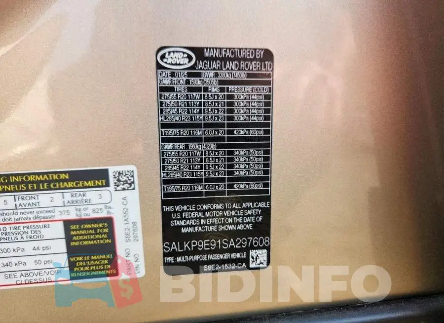 SALKP9E91SA297608 Photo# 13