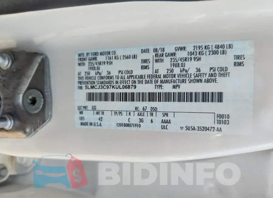 5LMCJ3C97KUL06879 Photo# 13