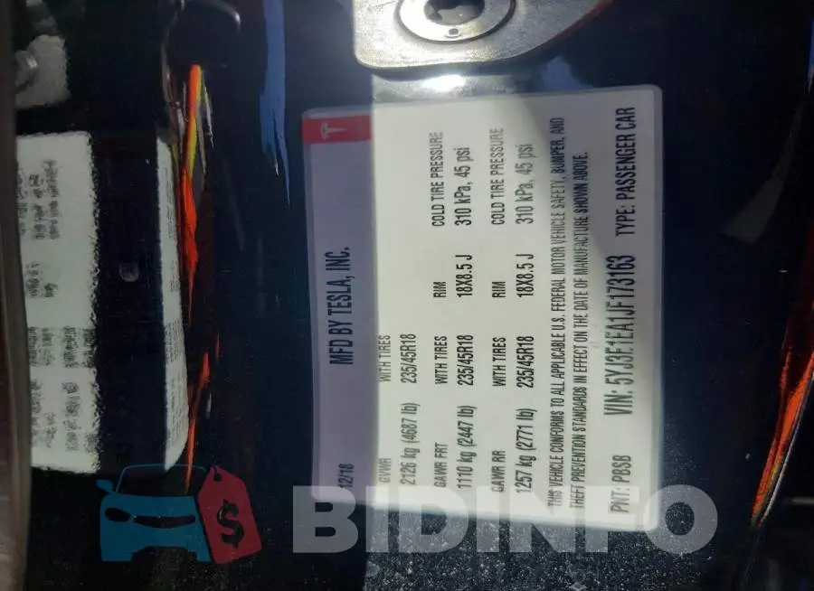 5YJ3E1EA1JF173163 Photo# 13