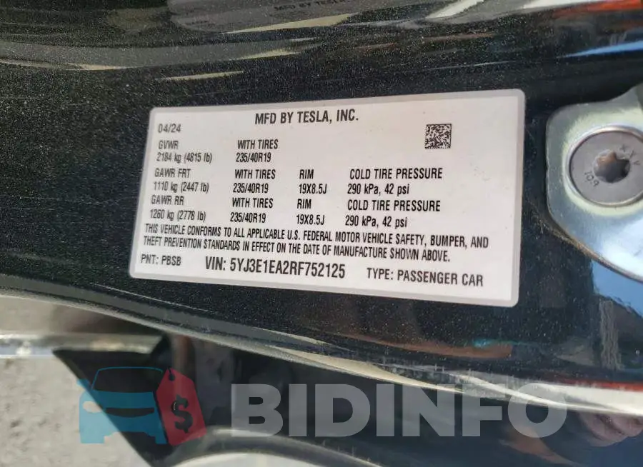 5YJ3E1EA2RF752125 Photo# 13