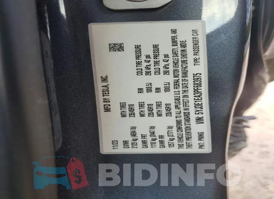 5YJ3E1EA3PF683975 Photo# 12