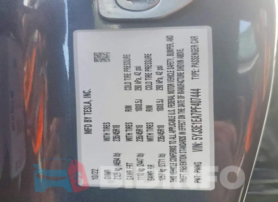 5YJ3E1EA7PF407444 Photo# 12