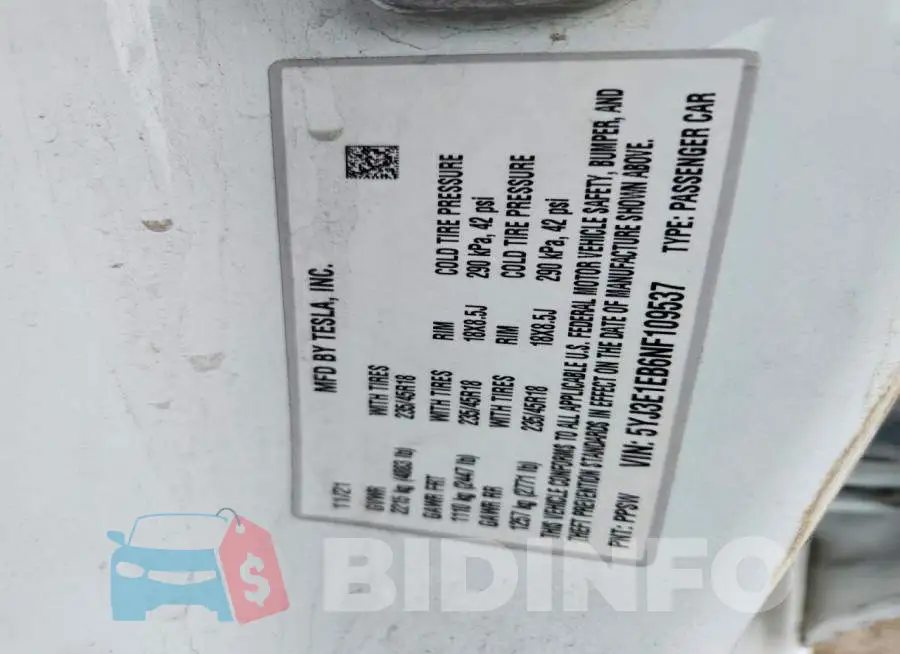 5YJ3E1EB6NF109537 Photo# 12
