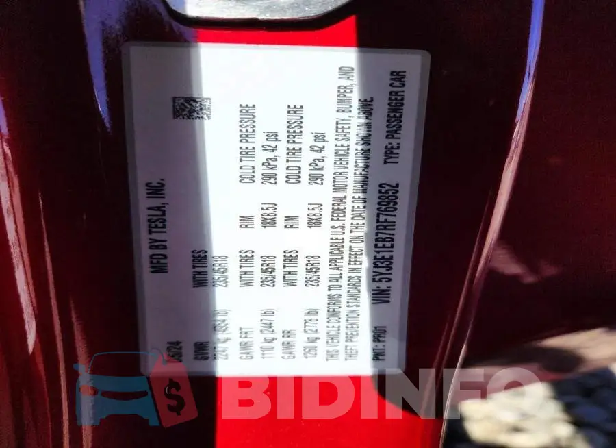 5YJ3E1EB7RF769852 Photo# 12