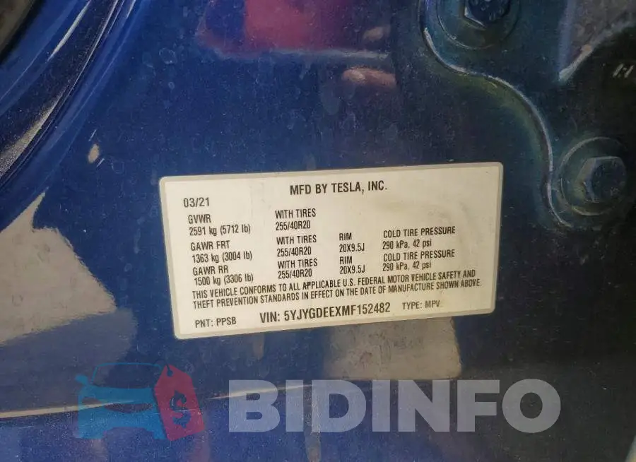 5YJYGDEEXMF152482 Photo# 12