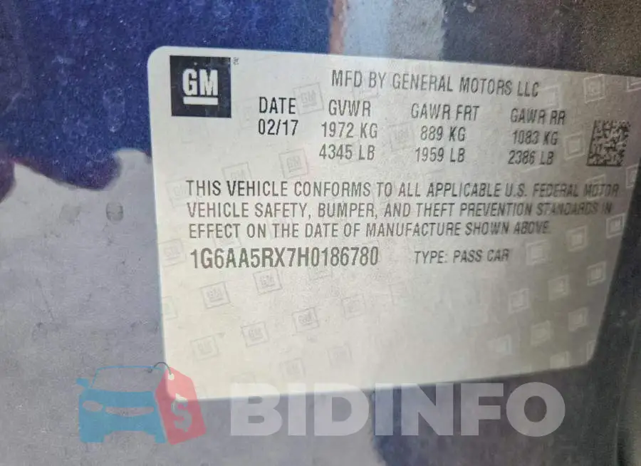 1G6AA5RX7H0186780 Photo# 12