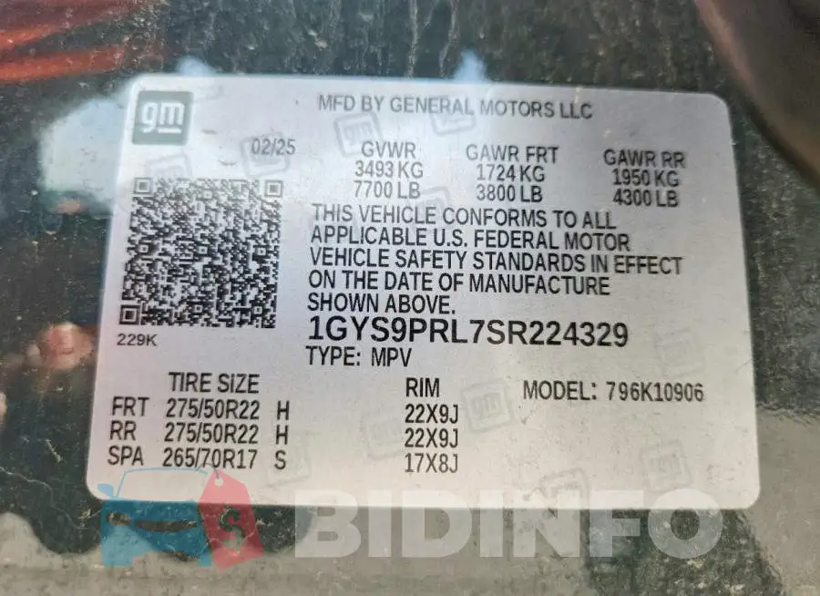 1GYS9PRL7SR224329 Photo# 13
