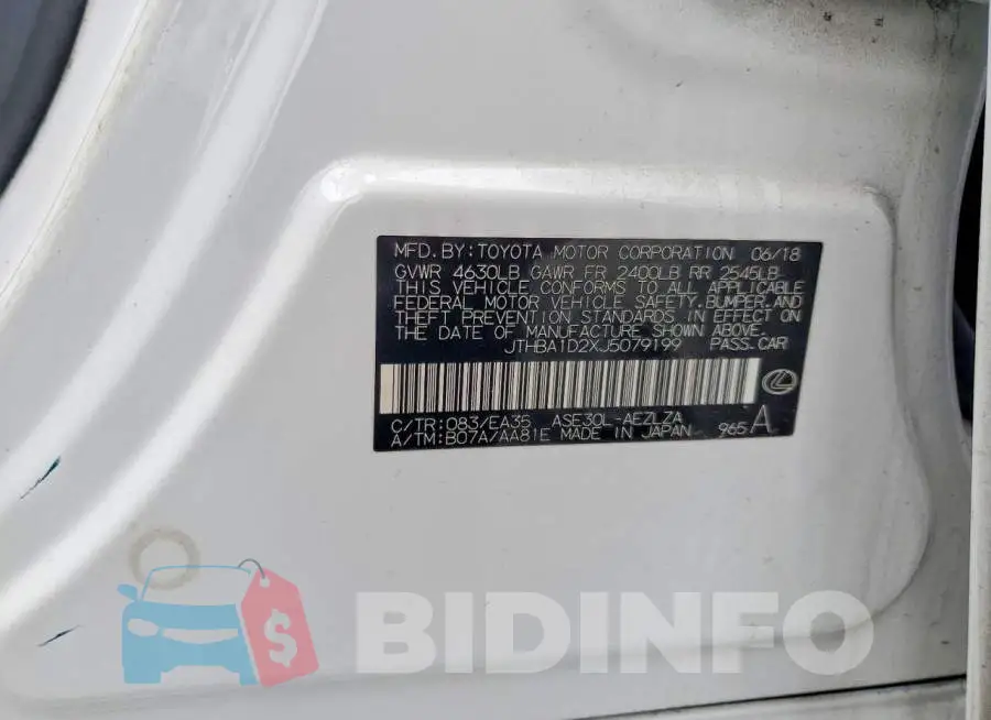 JTHBA1D2XJ5079199 Photo# 13