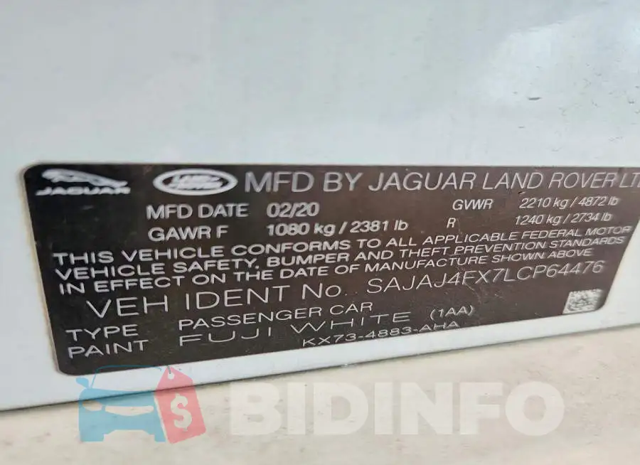 SAJAJ4FX7LCP64476 Photo# 13