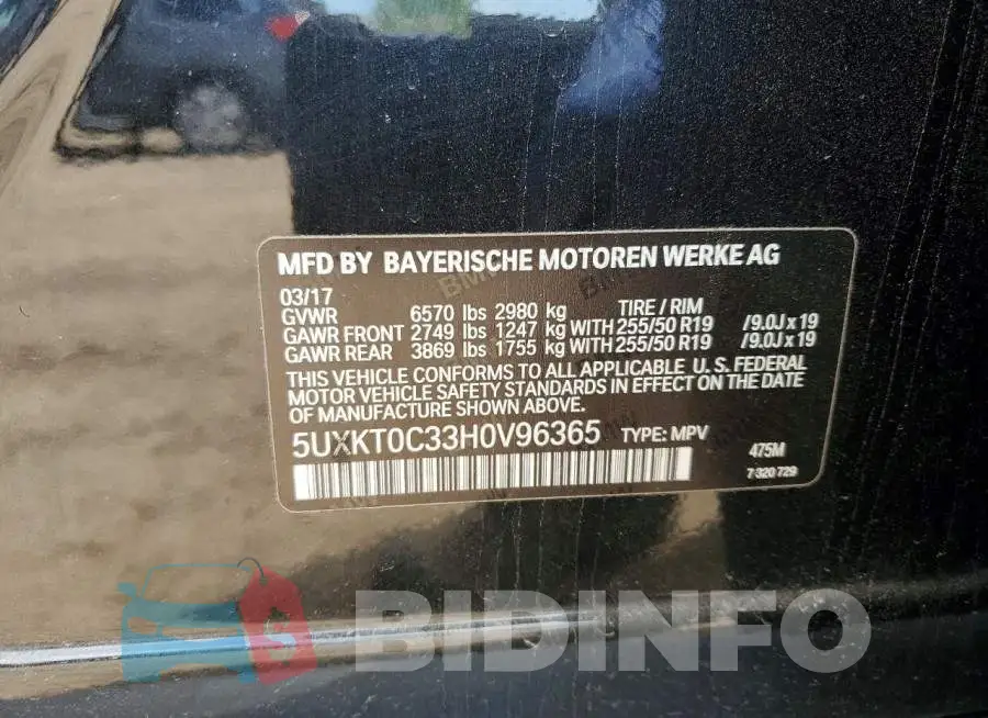 5UXKT0C33H0V96365 Photo# 13