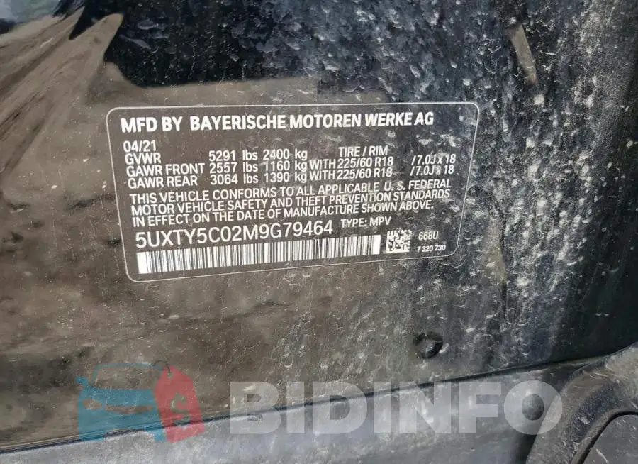5UXTY5C02M9G79464 Photo# 13