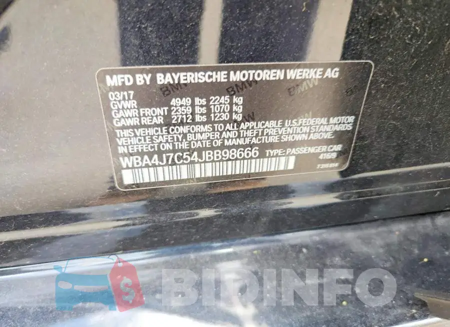 WBA4J7C54JBB98666 Photo# 13