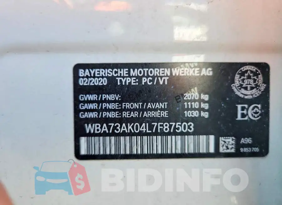 WBA73AK04L7F87503 Photo# 13