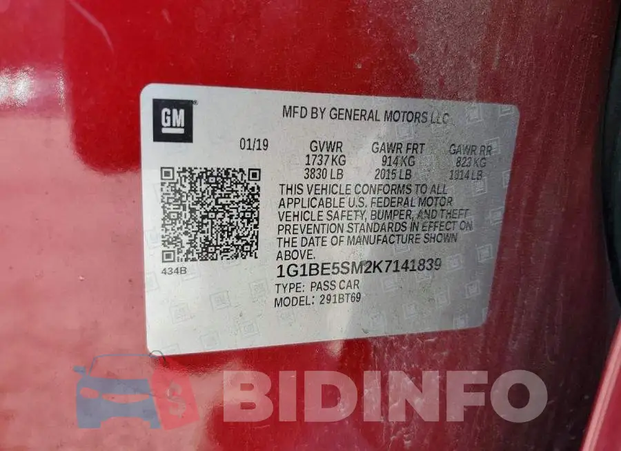 1G1BE5SM2K7141839 Photo# 13