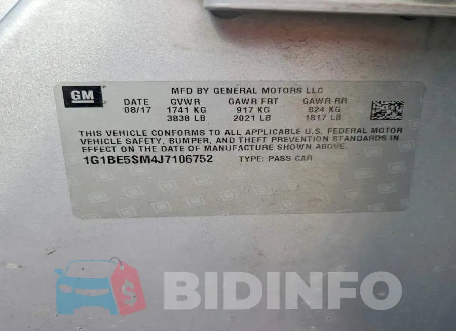 1G1BE5SM4J7106752 Photo# 12