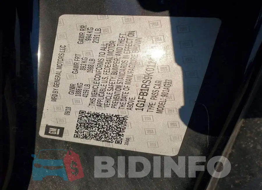 1G1FB1RS9K0110670 Photo# 12