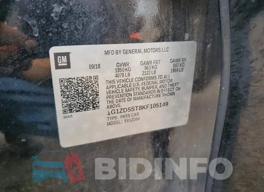 1G1ZD5ST8KF105149 Photo# 13