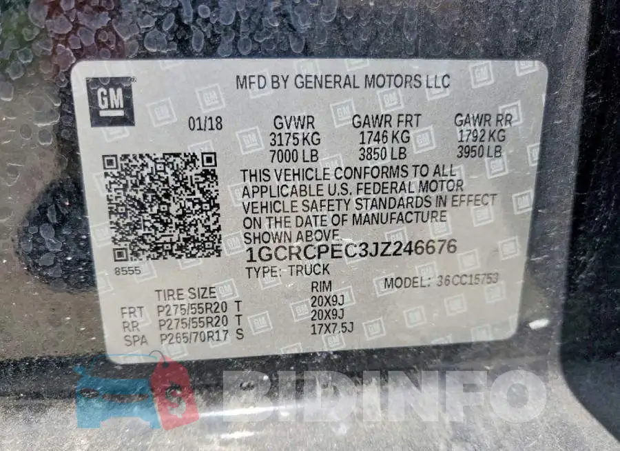 1GCRCPEC3JZ246676 Photo# 12