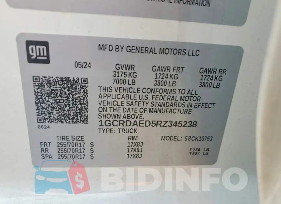 1GCRDAED5RZ345238 Photo# 12