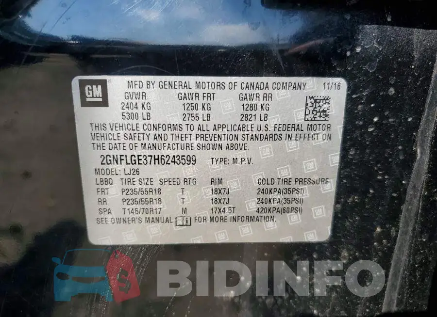 2GNFLGE37H6243599 Photo# 13