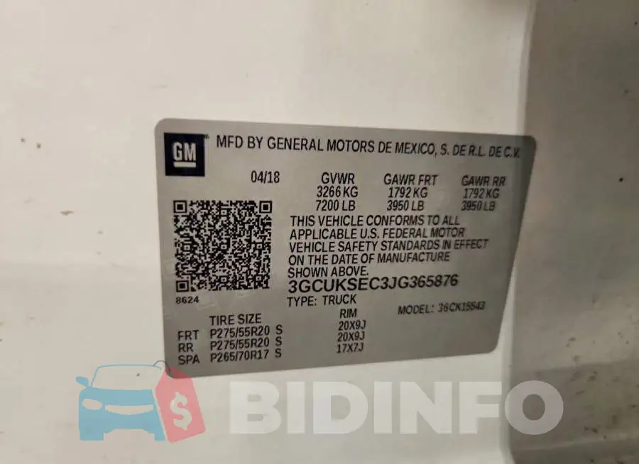 3GCUKSEC3JG365876 Photo# 12