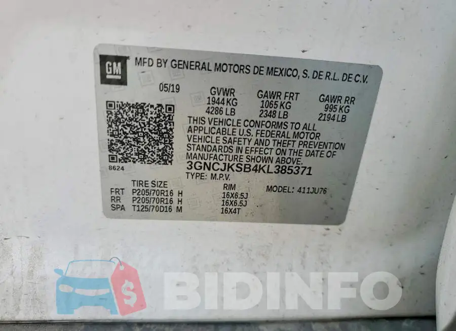 3GNCJKSB4KL385371 Photo# 13