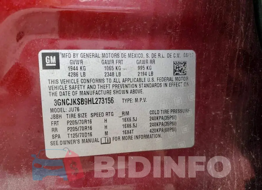 3GNCJKSB9HL273156 Photo# 13