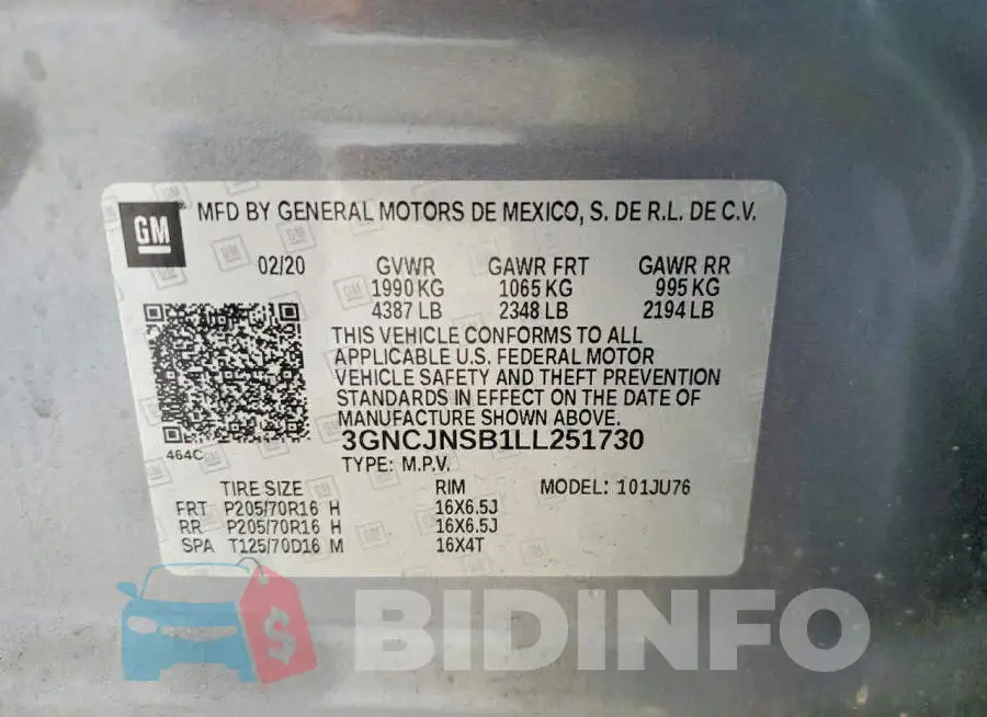3GNCJNSB1LL251730 Photo# 13