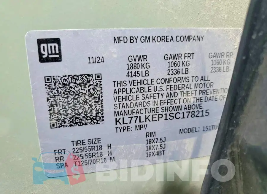KL77LKEP1SC178215 Photo# 14