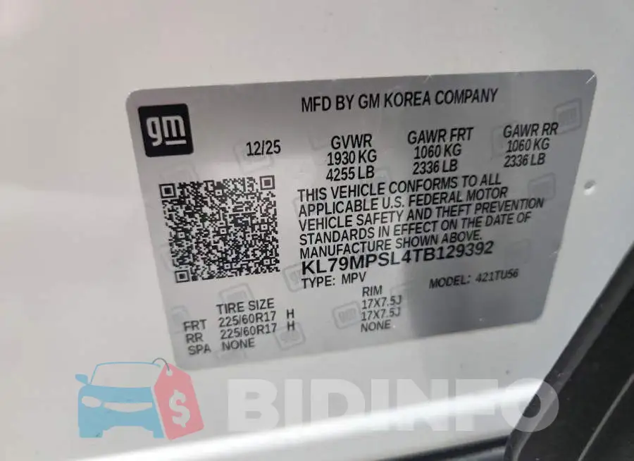 KL79MPSL4TB129392 Photo# 14