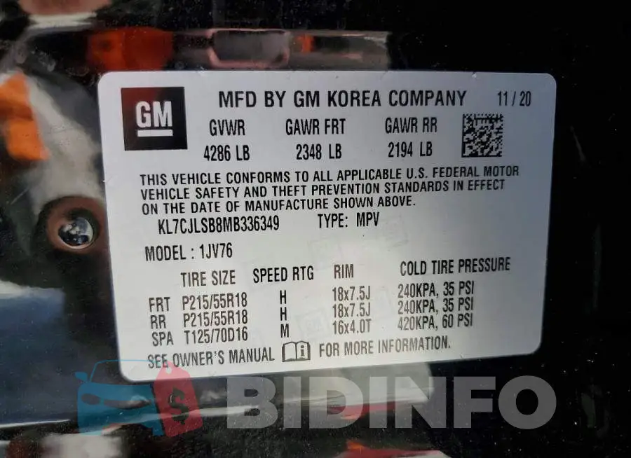 KL7CJLSB8MB336349 Photo# 12