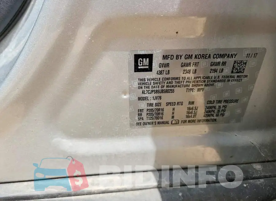 KL7CJPSB9JB580255 Photo# 12