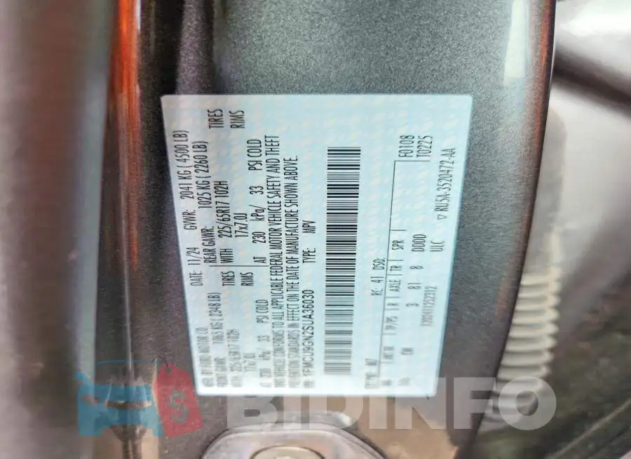 1FMCU9GN2SUA36030 Photo# 12