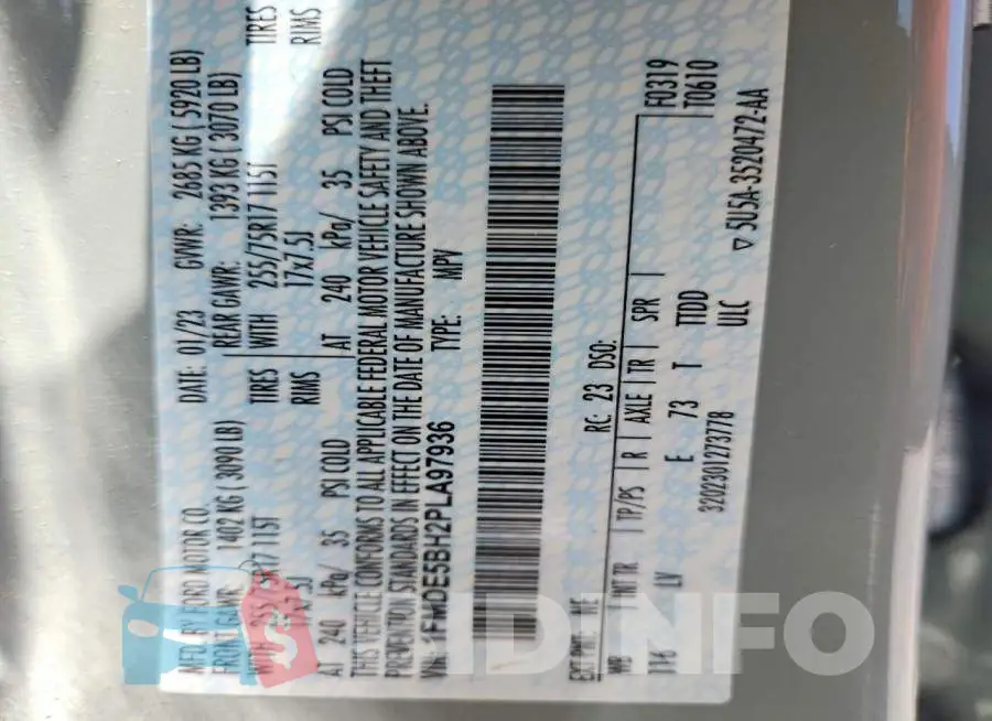 1FMDE5BH2PLA97936 Photo# 13