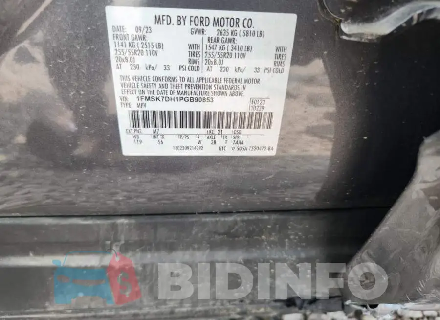 1FMSK7DH1PGB90853 Photo# 13