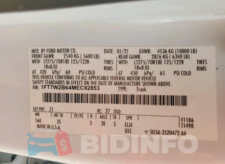 1FT7W2B64MEC92853 Photo# 13