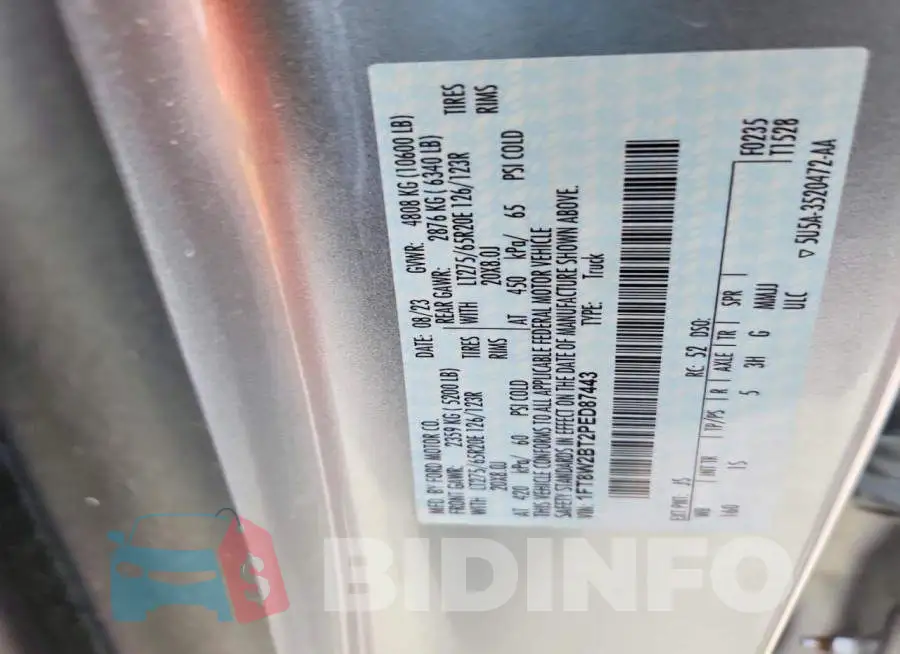 1FT8W2BT2PED87443 Photo# 12