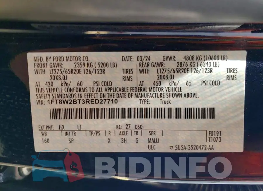 1FT8W2BT3RED27710 Photo# 12