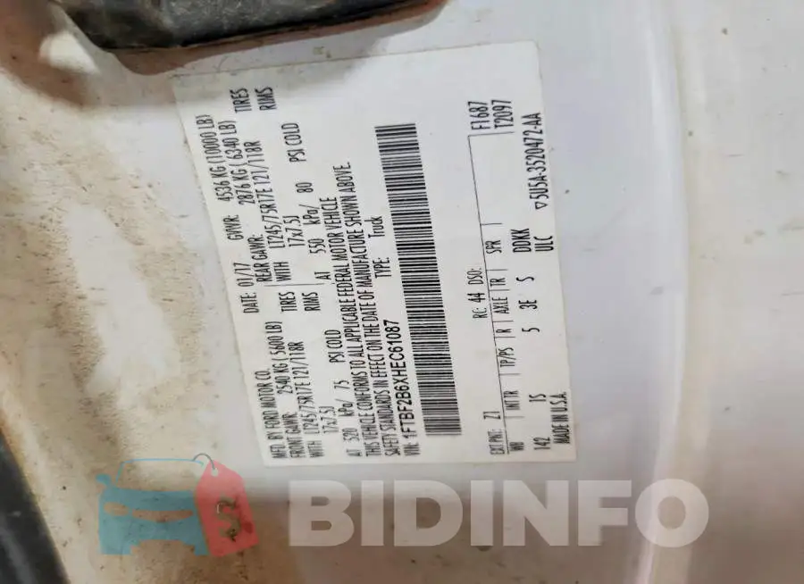 1FTBF2B6XHEC61087 Photo# 12