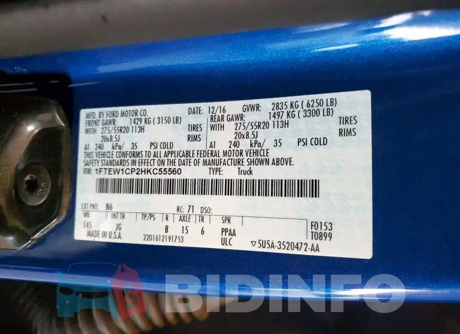 1FTEW1CP2HKC55560 Photo# 12