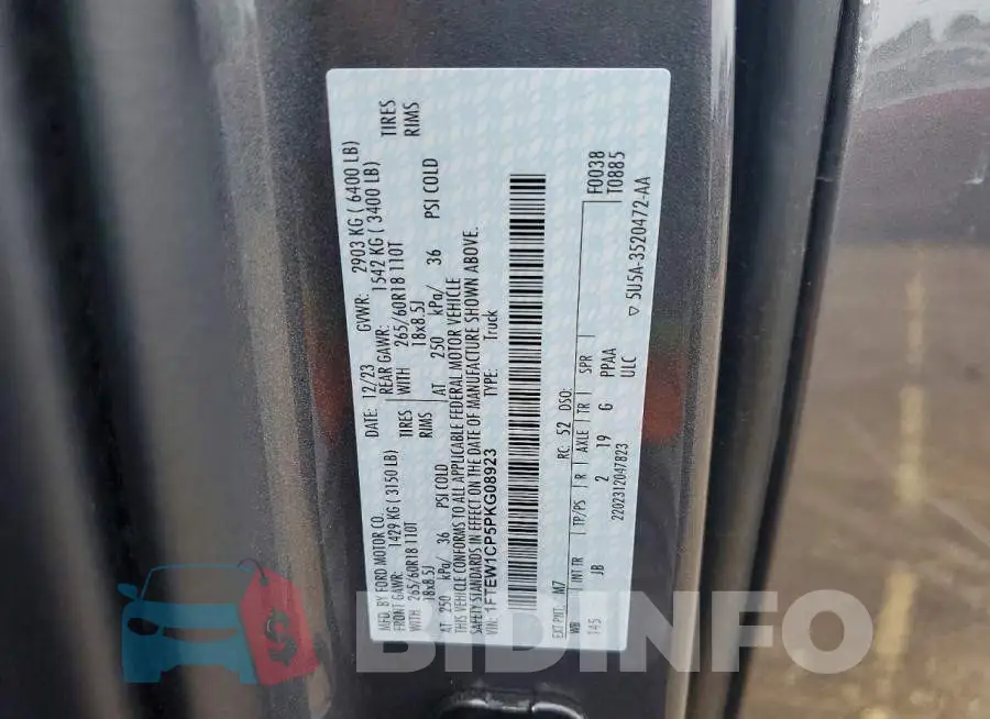 1FTEW1CP5PKG08923 Photo# 13