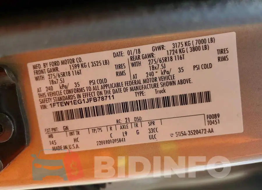 1FTEW1EG1JFB78711 Photo# 12
