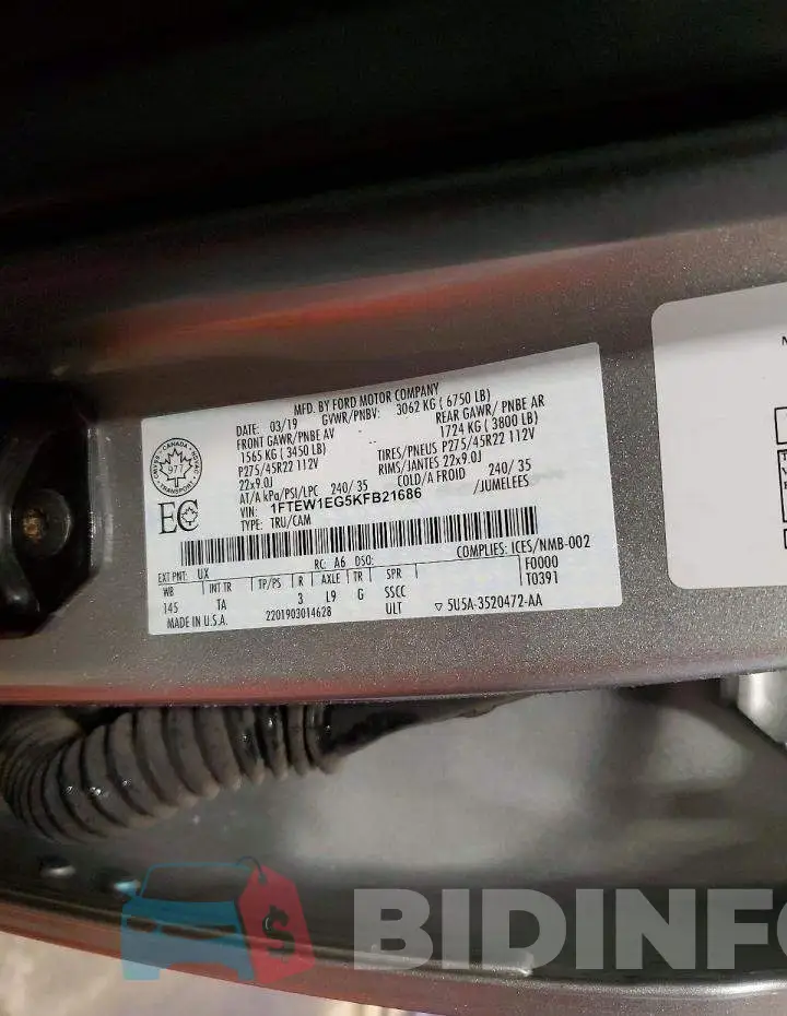1FTEW1EG5KFB21686 Photo# 12